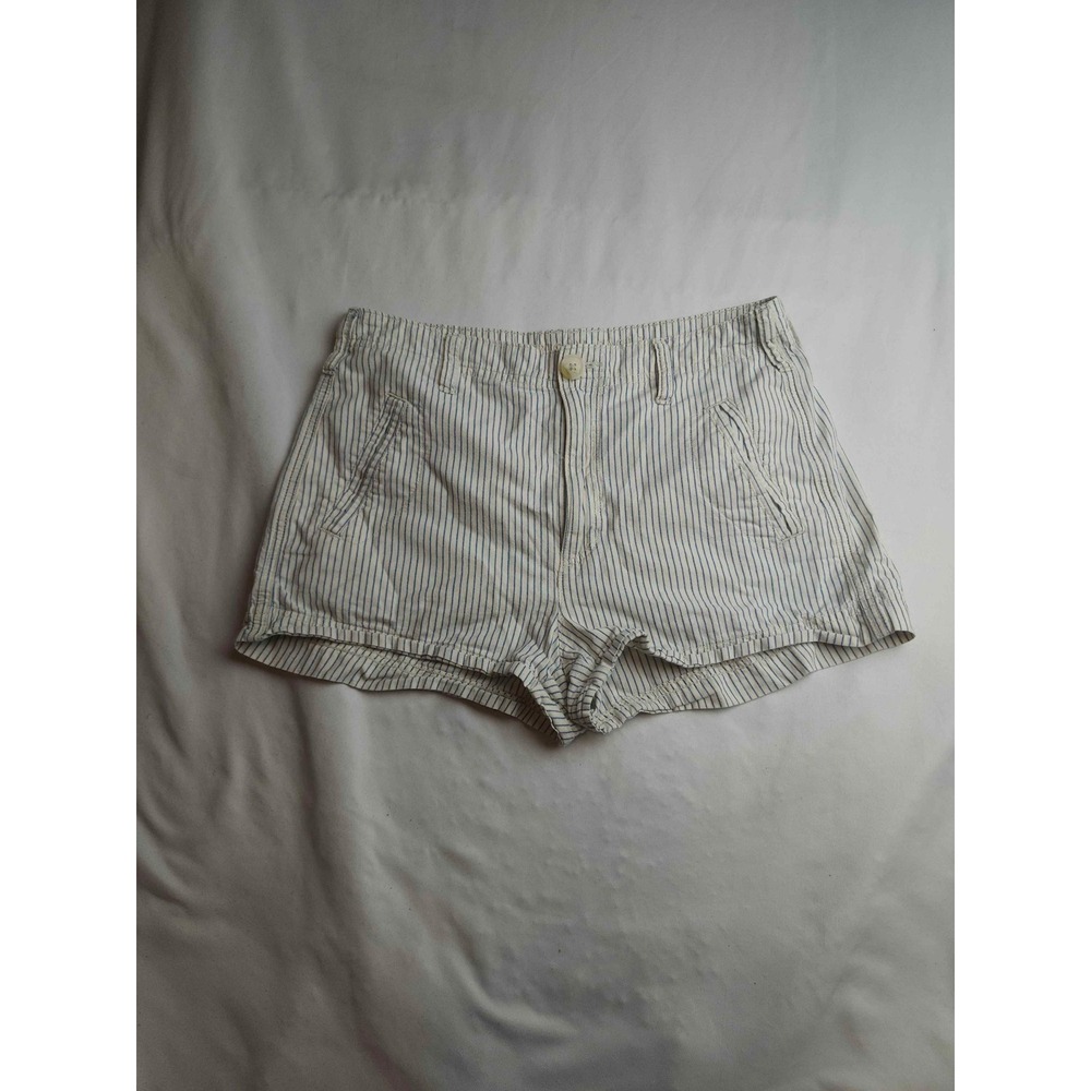 American Eagle Outfitters Blue White Striped Cotton Chino Shorts Womens Size 4